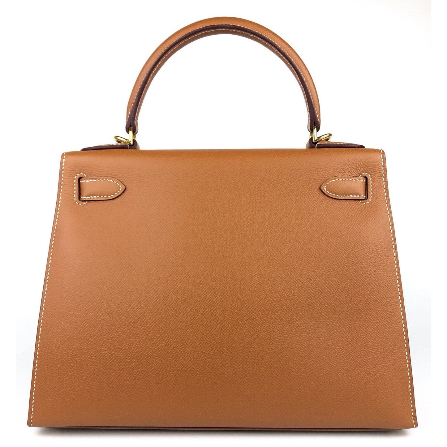 Hermes Kelly 28 Sellier Gold Tan Camel Epsom Leather Gold Hardware Bag 2022