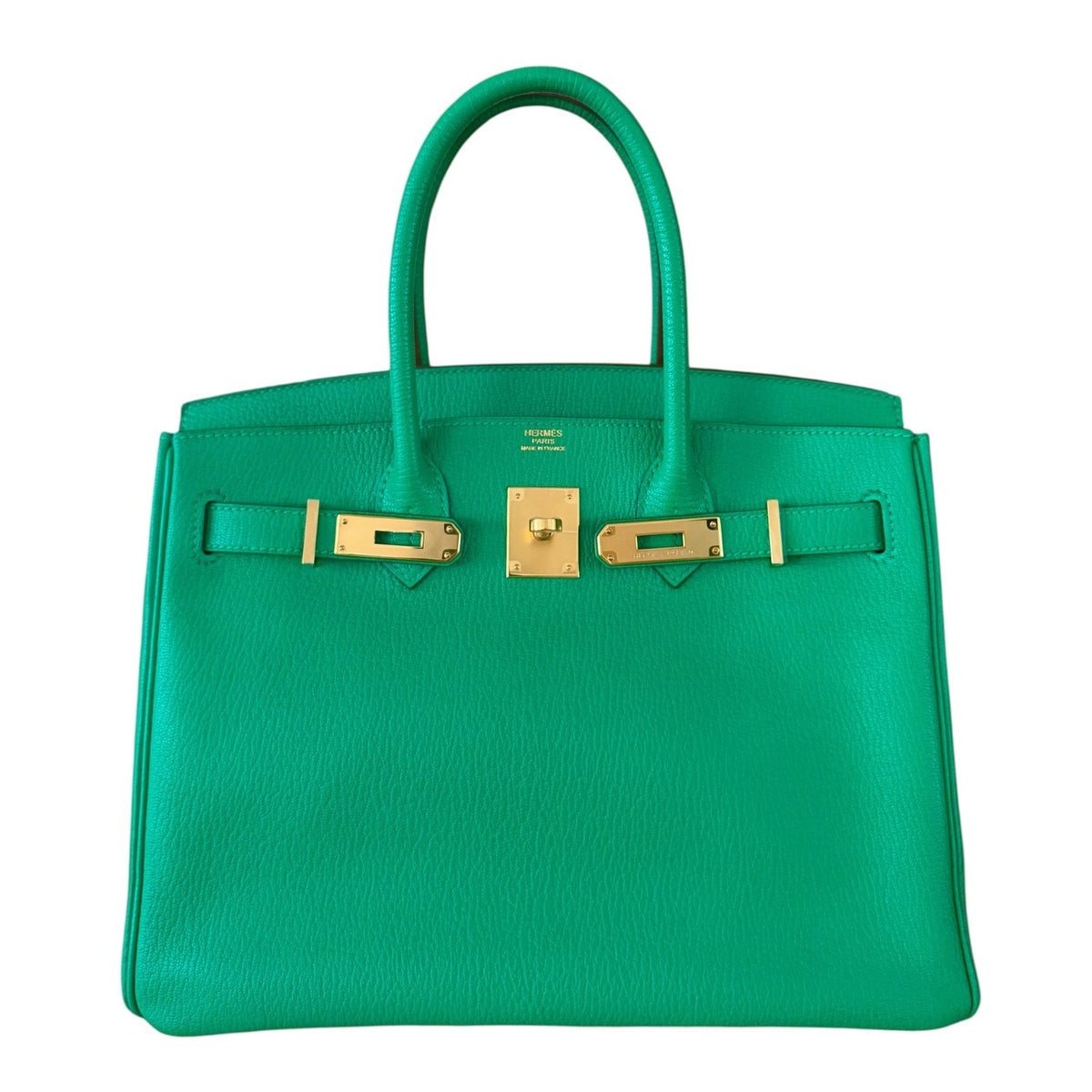 Hermes Birkin 30 Menthe Mint Green Chevre Leather Gold Hardware Rare