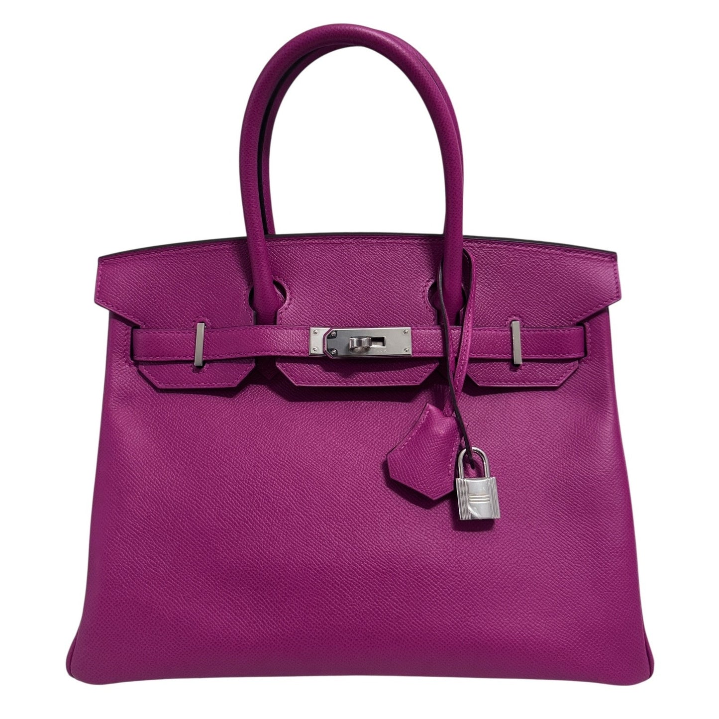 Hermes Birkin 30 Rose Pourpre Pink Purple Epsom Leather Palladium Hardware RARE