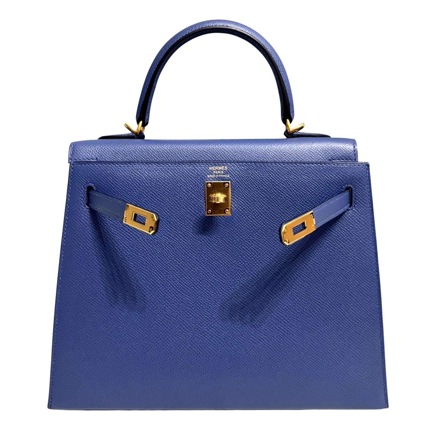 Hermes Kelly 25 Sellier Blue Brighton Epsom Gold Hardware RARE