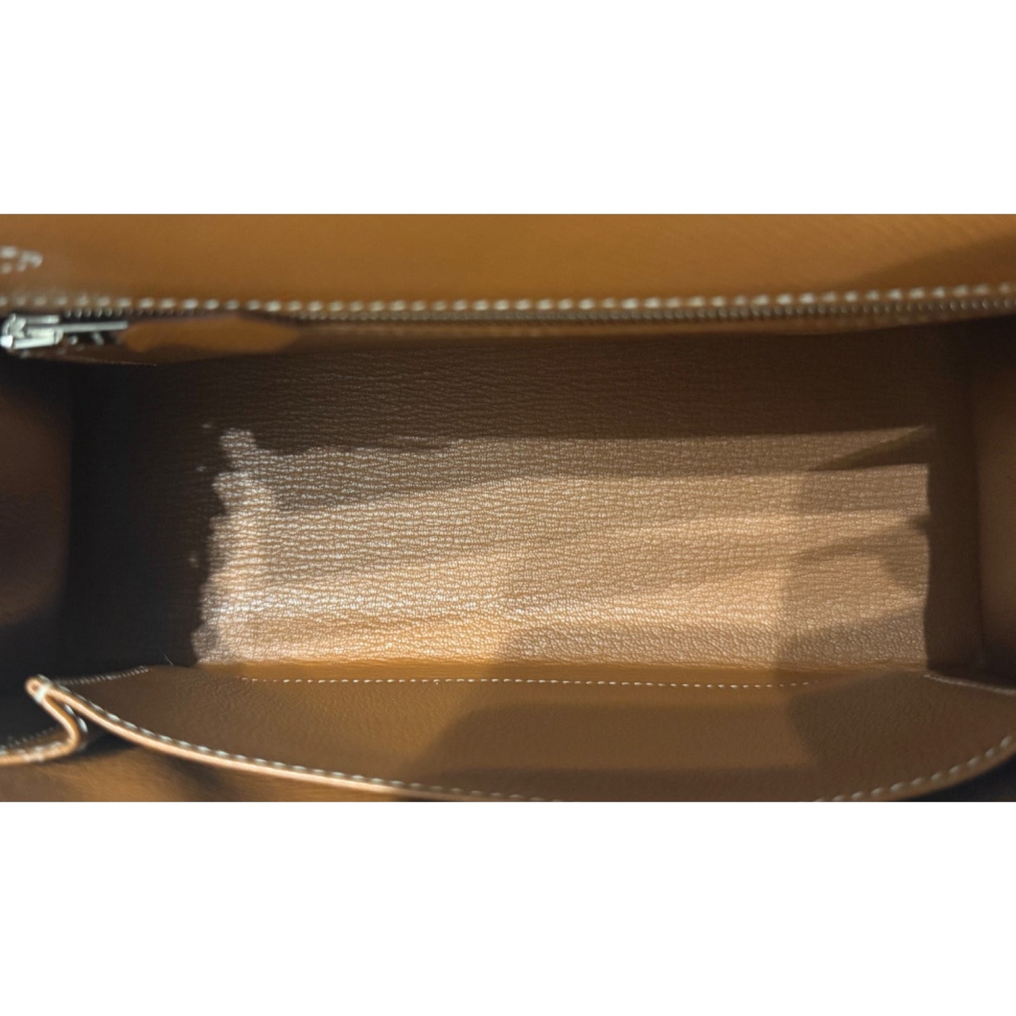 Hermes Kelly 25 Sellier Gold Tan Epsom Leather Palladium Hardware