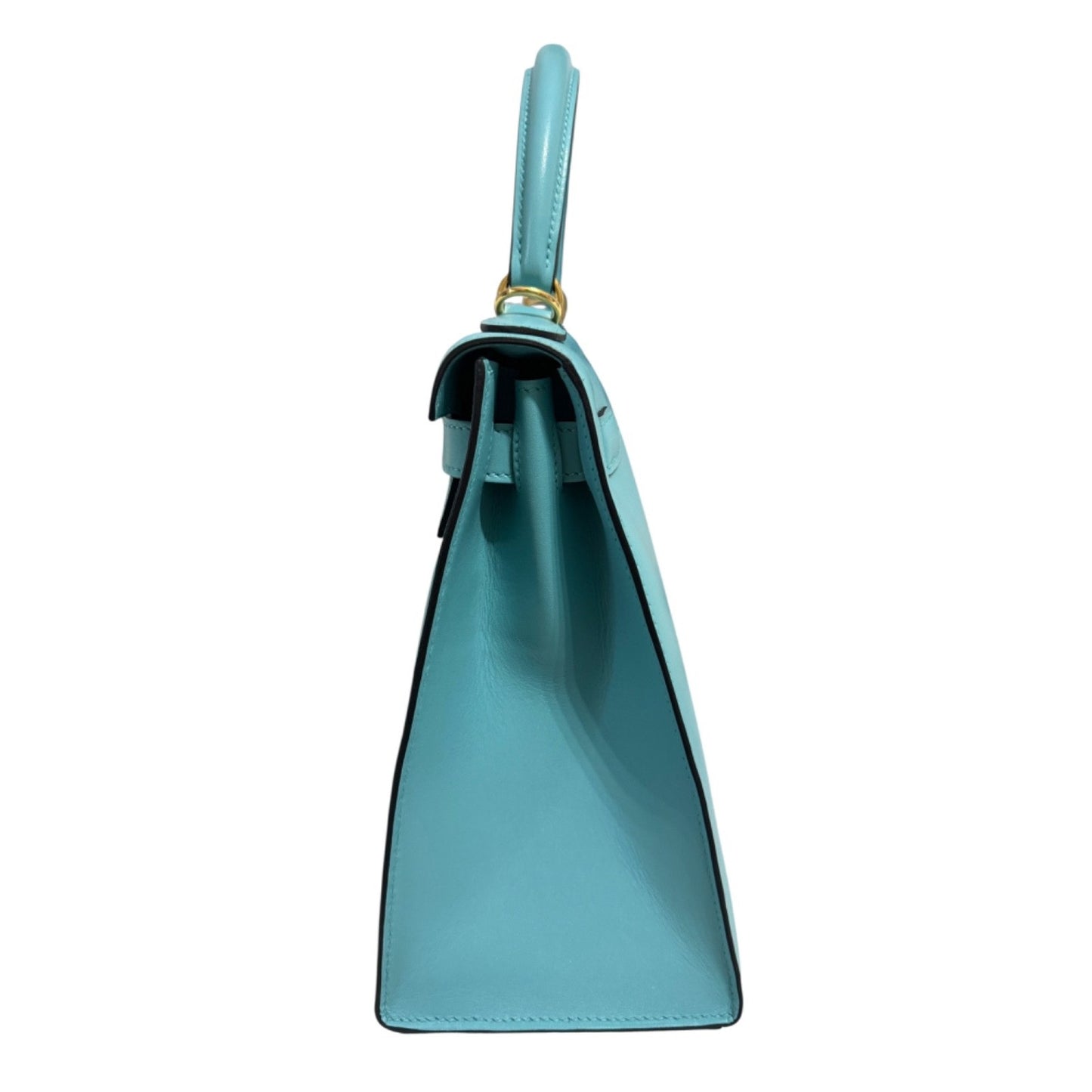 Hermes Kelly 28 Sellier Blue Atoll Tiffany Blue Tadelakt Leather Gold Hardware