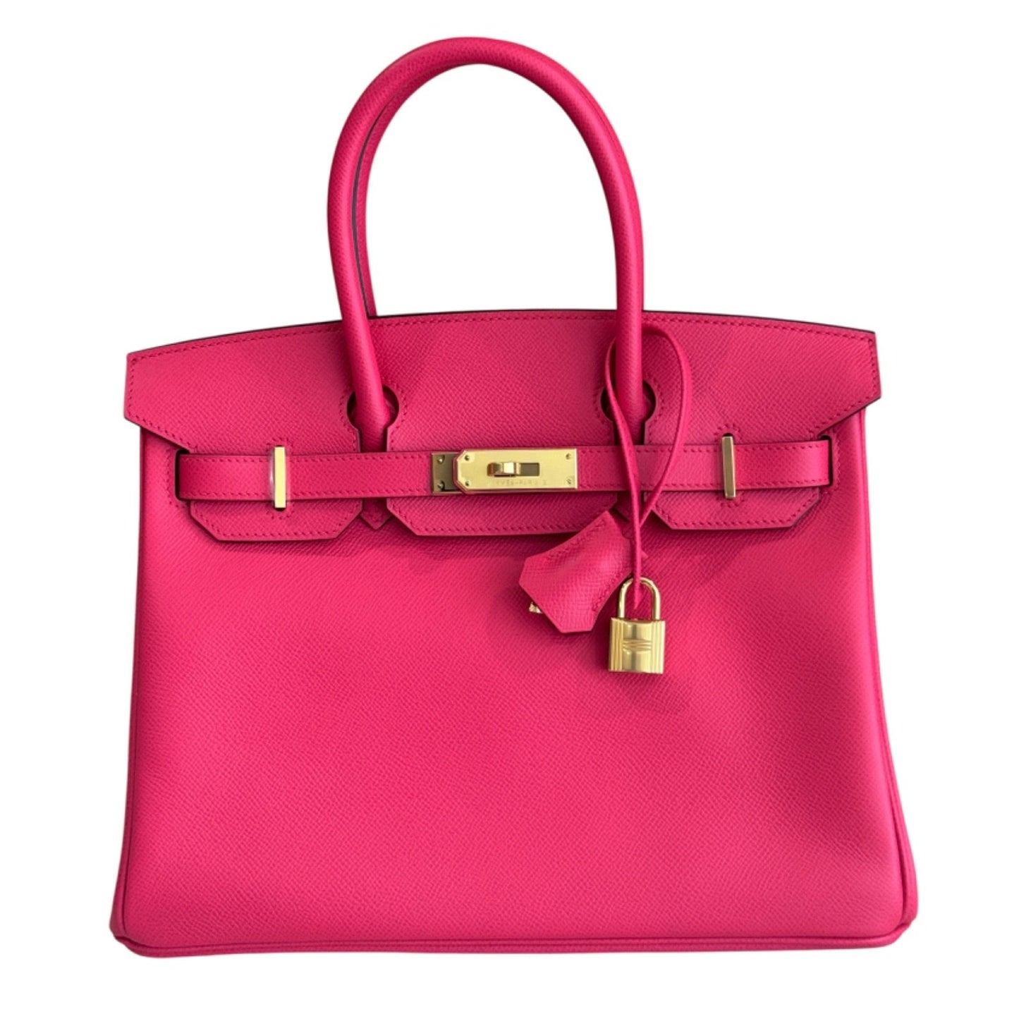 Hermes Birkin 30 Rose Extreme Pink Epsom Leather Gold Hardware Handbag RARE