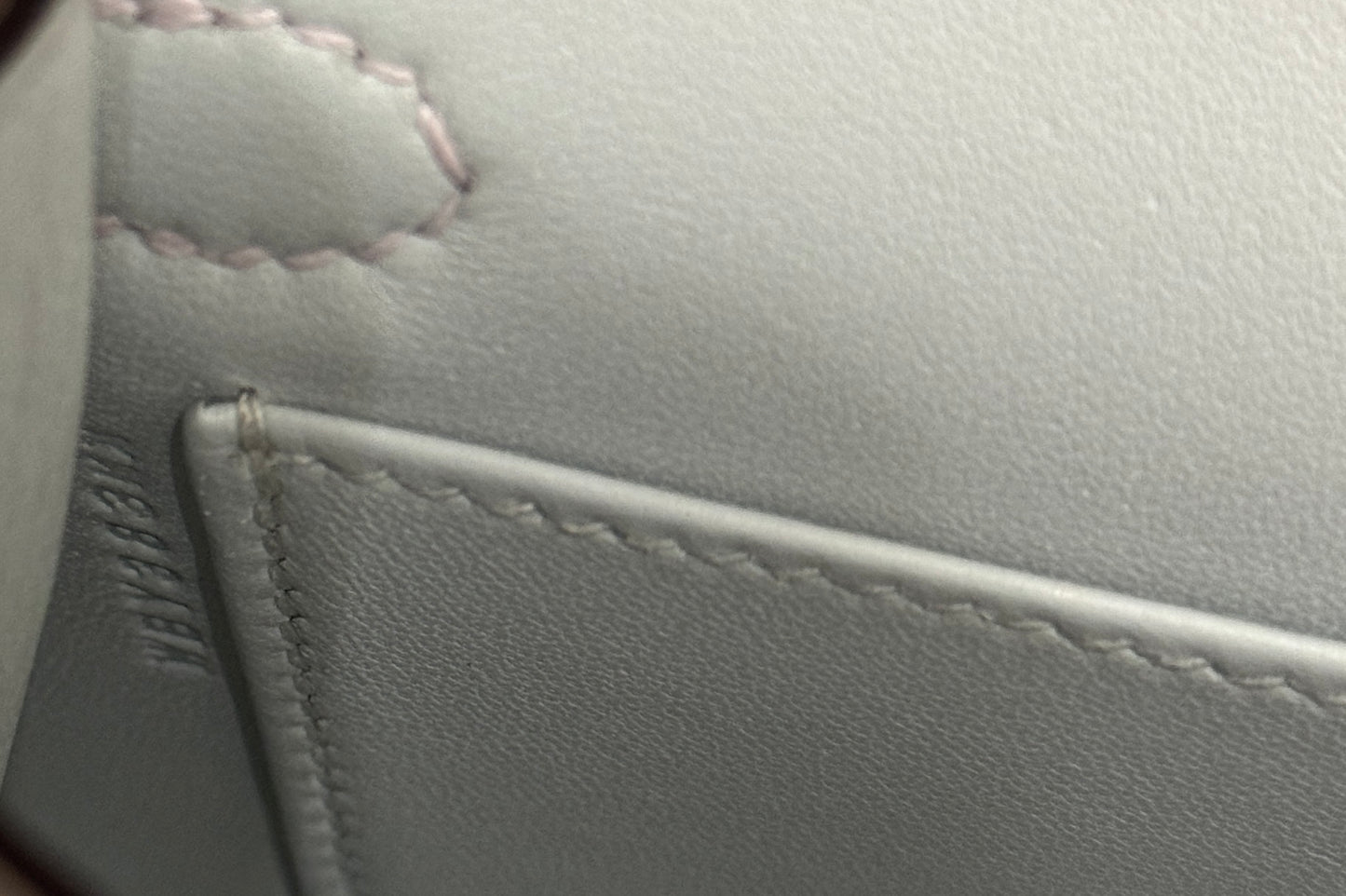 Hermes Mini Kelly Tri Color Gris Patine Mauve Pale and Vert Moyen Epsom Gold Hardware