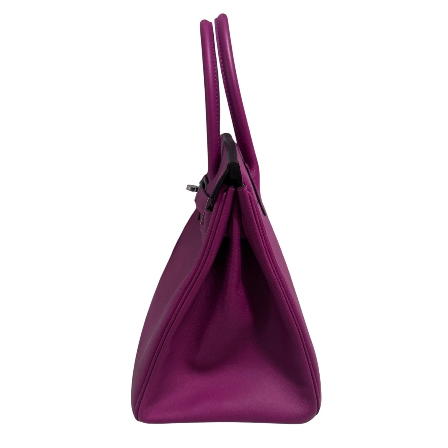 Hermes Birkin 30 Rose Pourpre Pink Purple Epsom Leather Palladium Hardware RARE