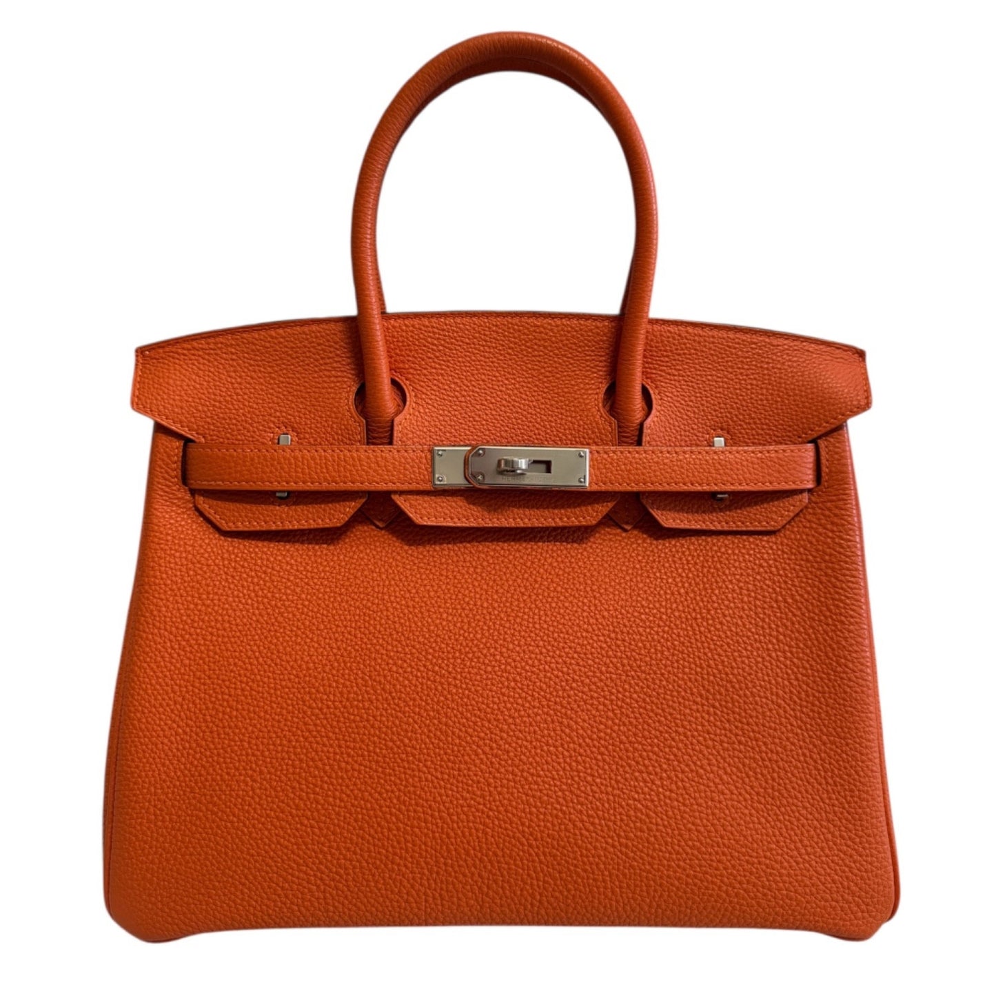 Hermes Birkin 30 Orange Togo Leather Gold Hardware