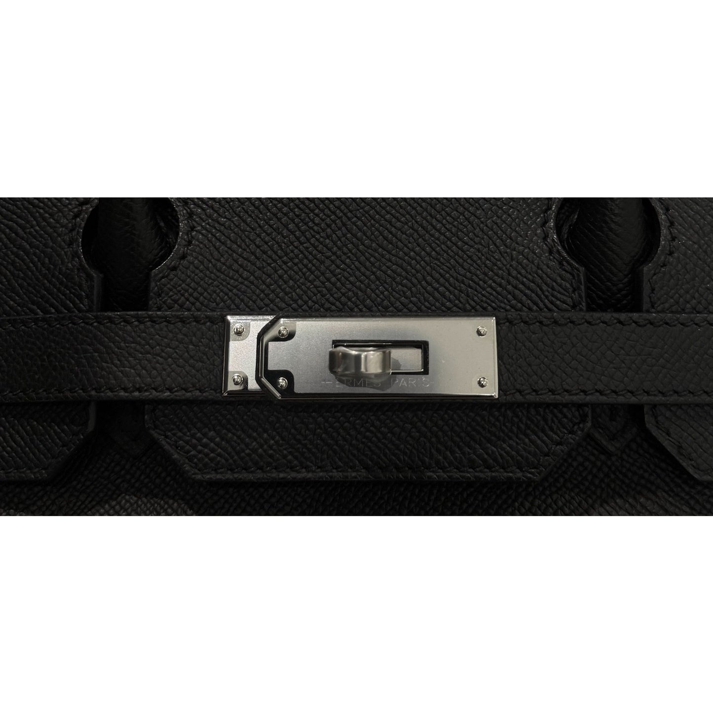 Hermes Birkin 30 Black Noir Epsom Leather Palladium Hardware RARE