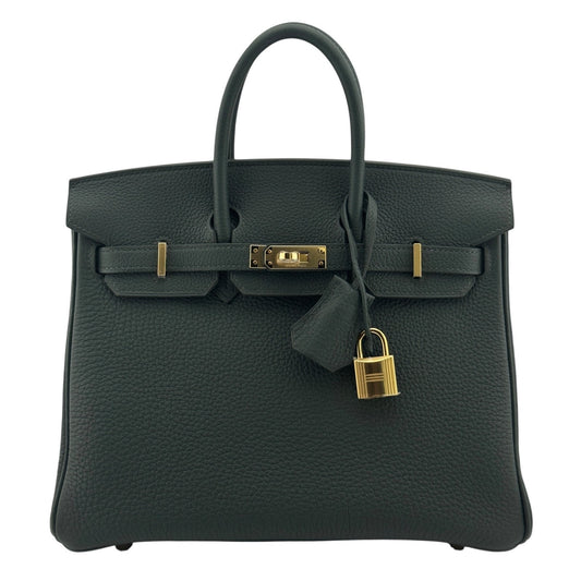 Hermes Birkin 25 Vert Mangrove Green Togo Leather Gold Hardware Handbag 2025
