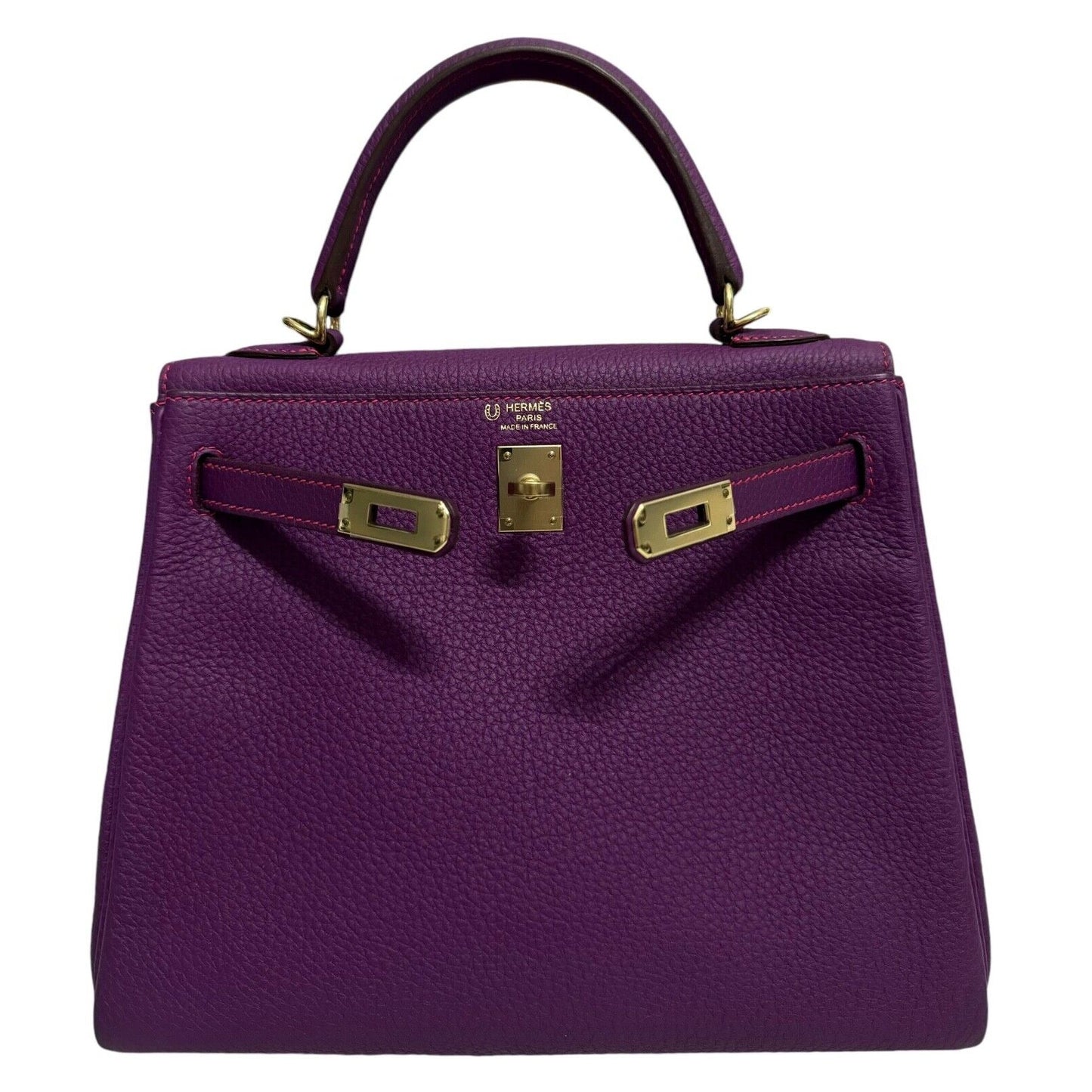 Hermes Kelly 25 Special Order Anemone & Rose Mexico Togo Permabrass Hardware