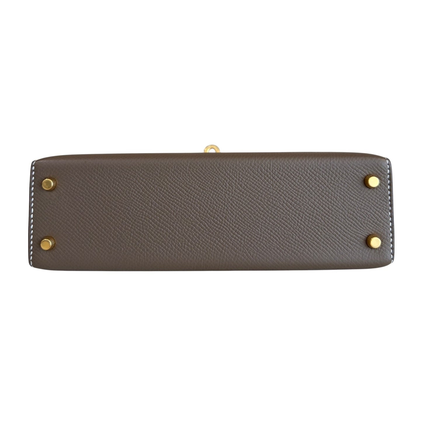 Hermes Kelly Mini 20 Etoupe Gray Epsom Leather Gold Hardware
