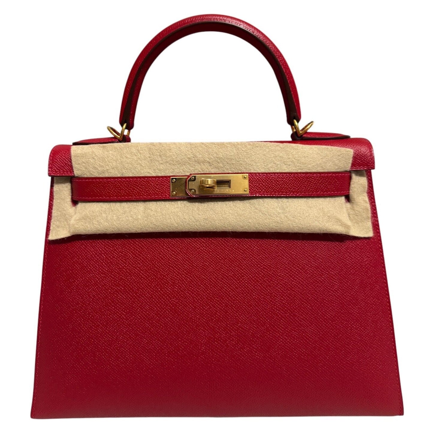 Hermes Kelly 28 Sellier Rouge Casaque Red Epsom Leather Gold Hardware