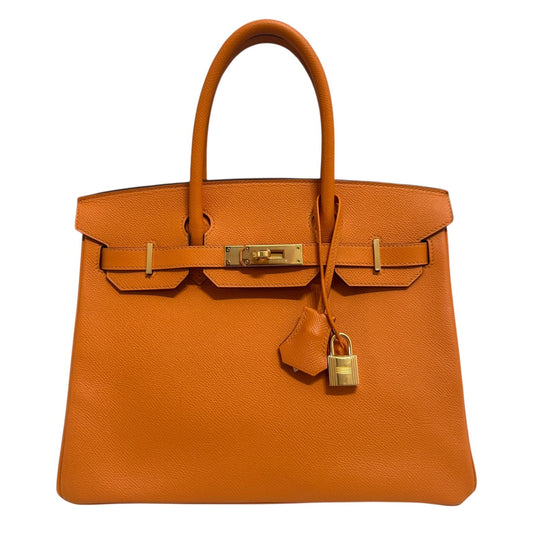 Hermes Birkin 30 Apricot Orange Epsom Leather Gold Hardware