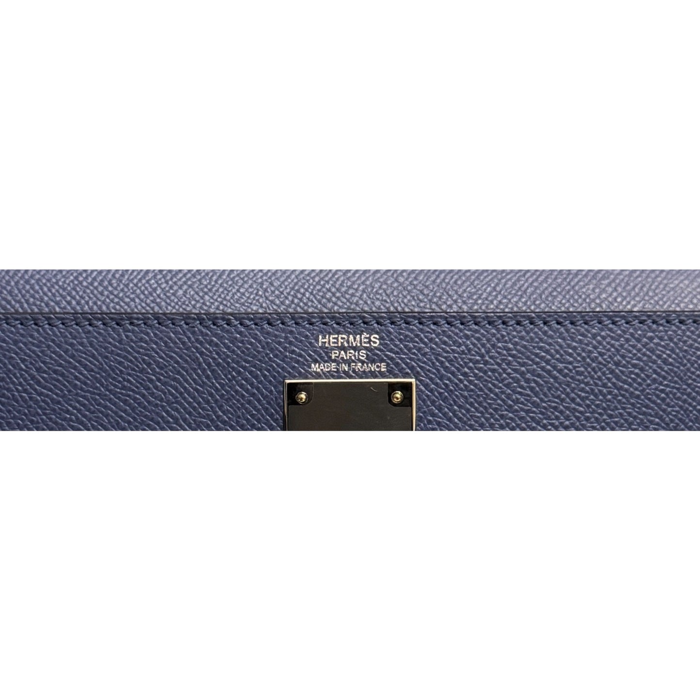 Hermes Kelly 28 Sellier Blue Brighton Epsom Leather Palladium Hardware Rare