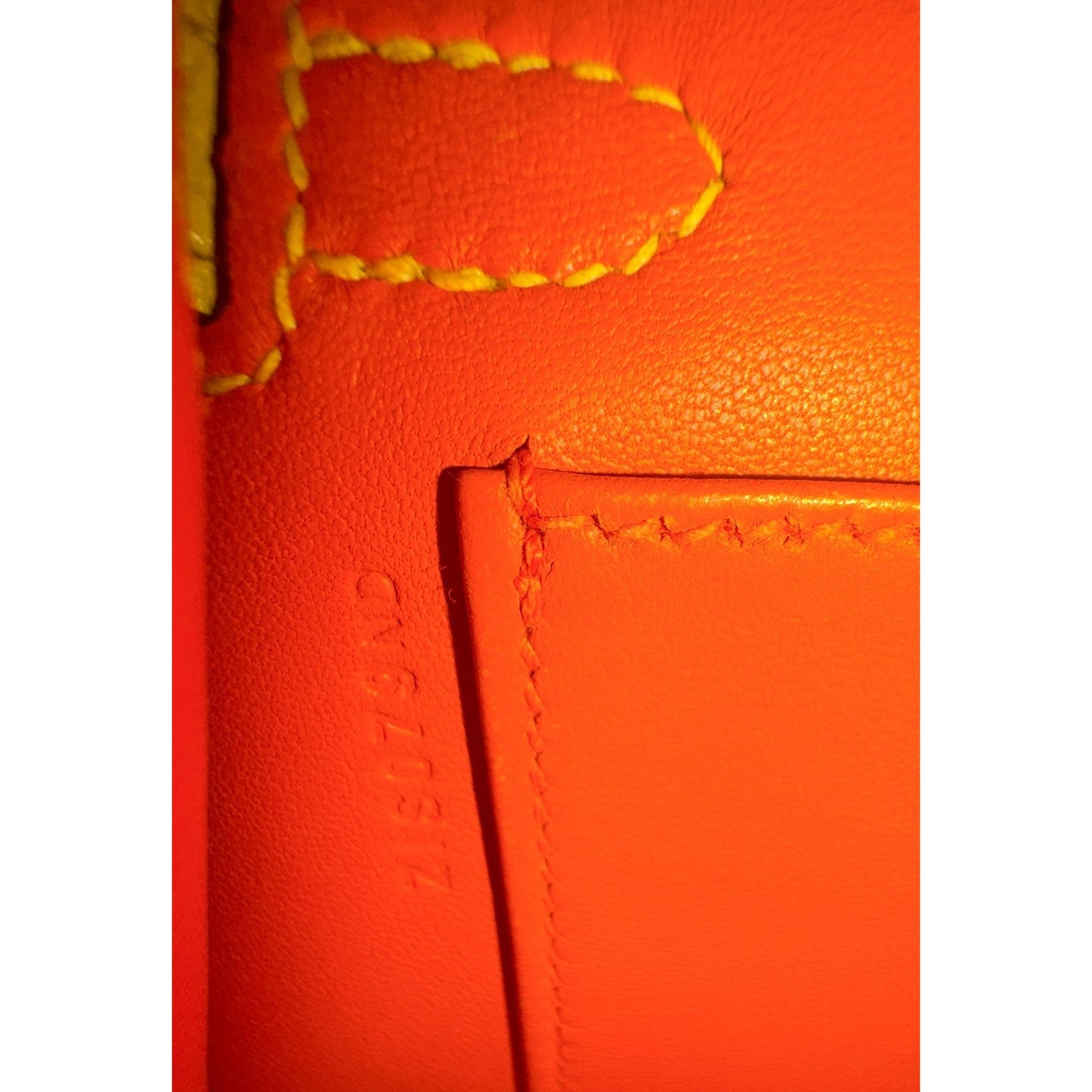 Hermes Kelly Mini 20 Verso Jaune Naples Orange Chèvre Leather Palladium Hardware