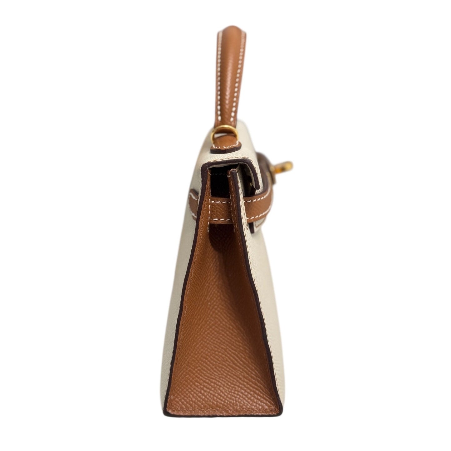 Hermes Kelly Mini 20 Special Order Craie & Gold Tan Epsom Leather Gold Hardware