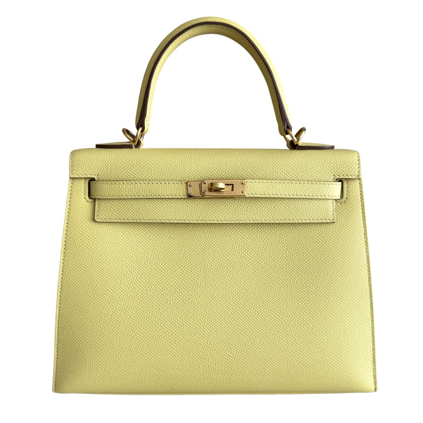 Hermes Kelly 25 Sellier Jaune Poussin Yellow Epsom Leather Gold Hardware