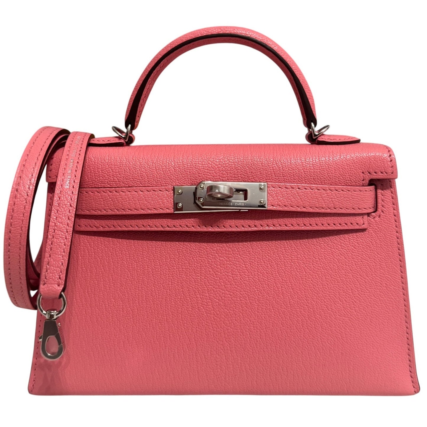 Hermes Kelly Mini 20 Verso Rose D'ete Pink Chèvre Rouge H Leather Palladium Hwr