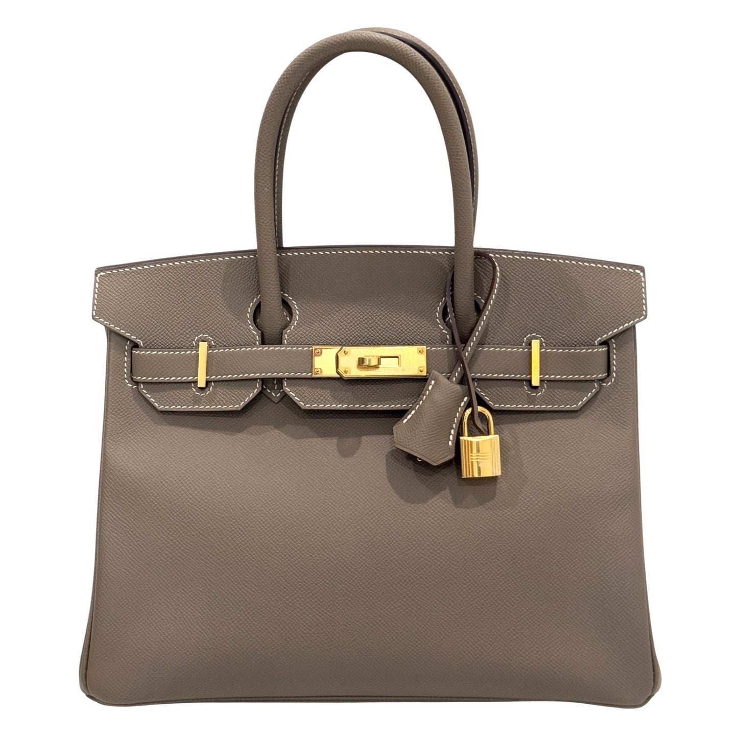 Hermes Birkin 30 Etoupe Gray Epsom Leather Gold Hardware