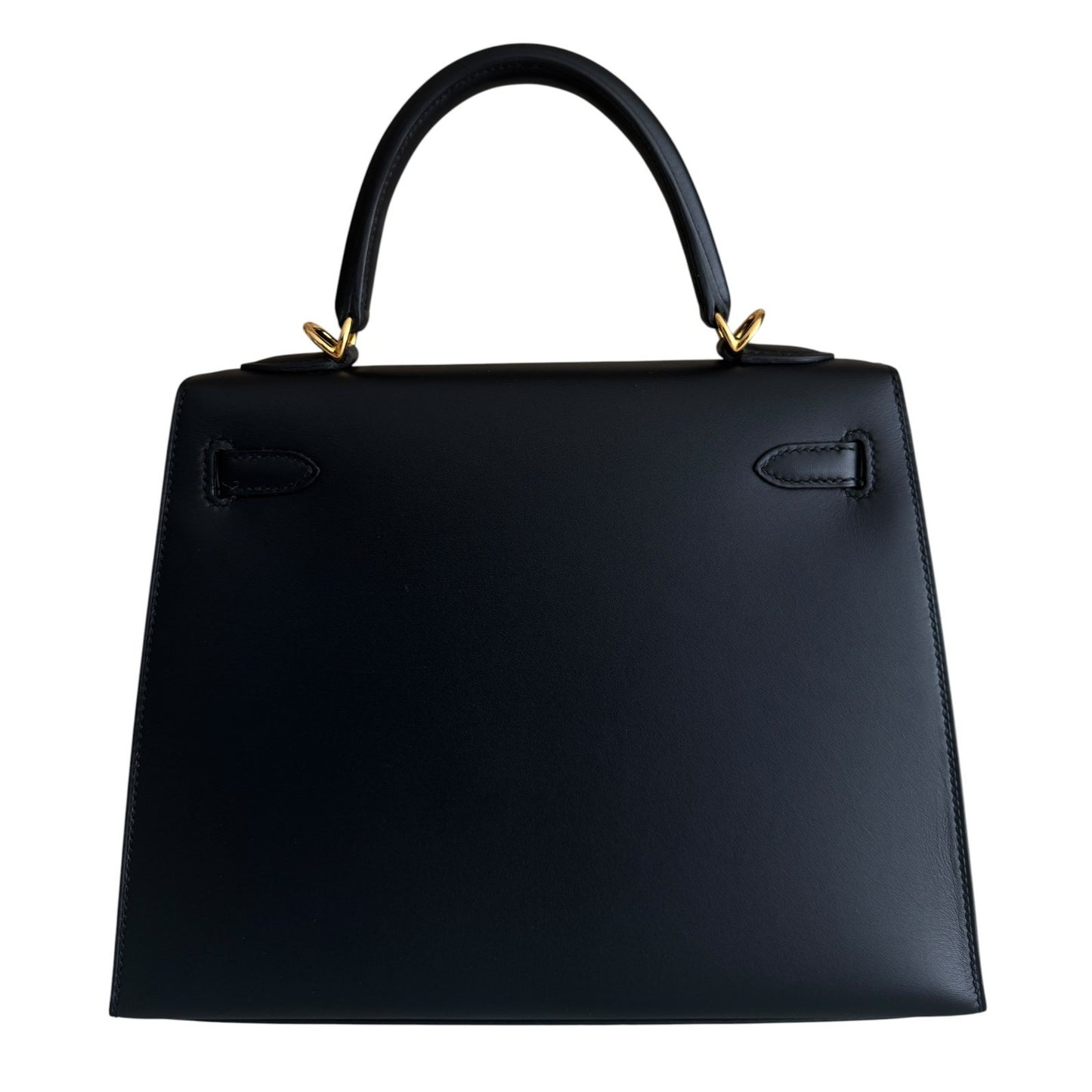 Hermes Kelly 25 Sellier Black Noir Sombrero Leather Gold Hardware RARE