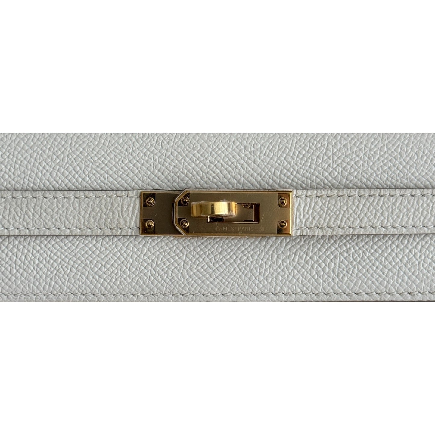Hermes Kelly 25 Sellier Craie White Epsom Leather Gold Hardware