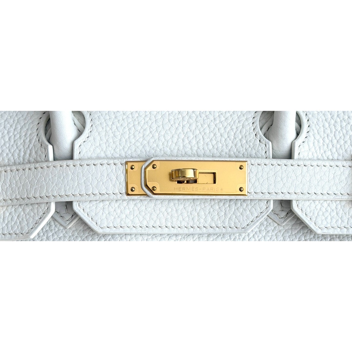 Hermes Birkin 30 White Blanc Togo Leather Gold Hardware Handbag