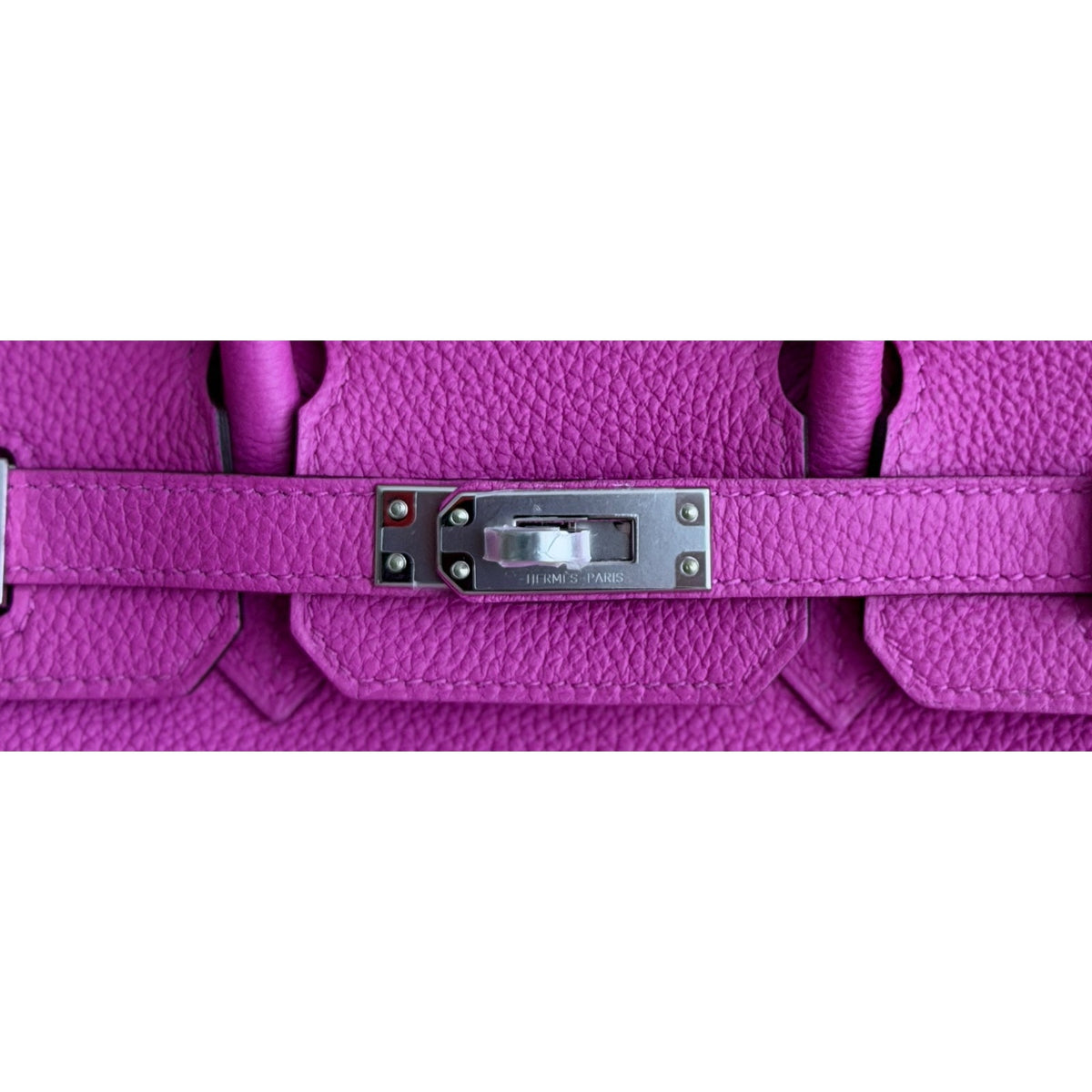 Hermes Birkin 25 Magnolia Pink Purple Togo Leather Palladium Hardware Rare