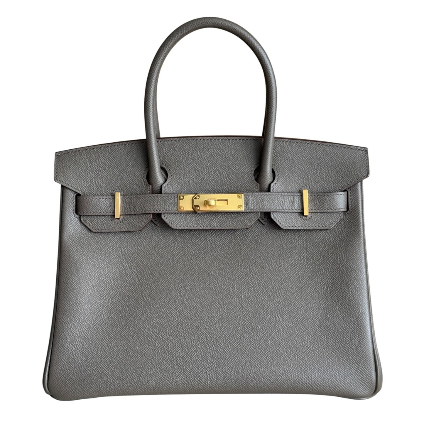 Hermes Birkin 30 Gris Etain Gray Epsom Leather Gold Hardware