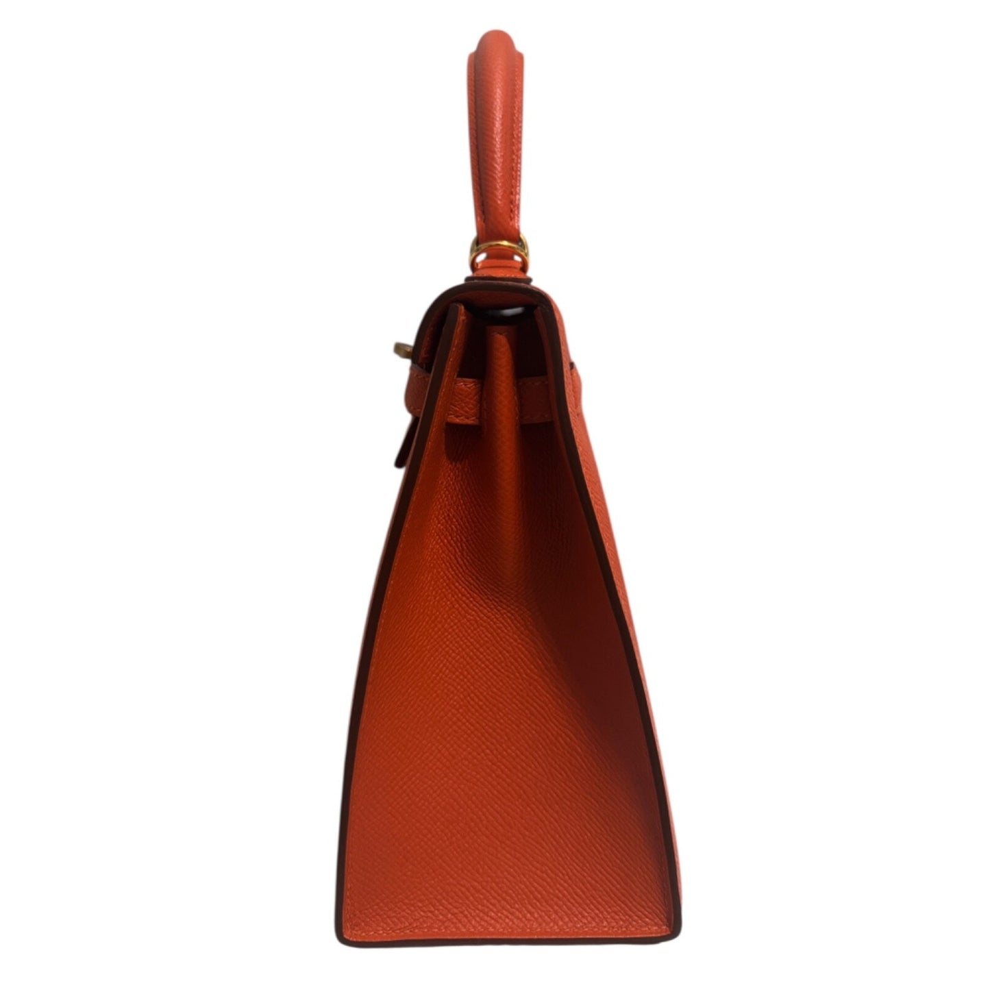 Hermes Kelly 25 Sellier Feu Orange Epsom Leather Gold Hardware