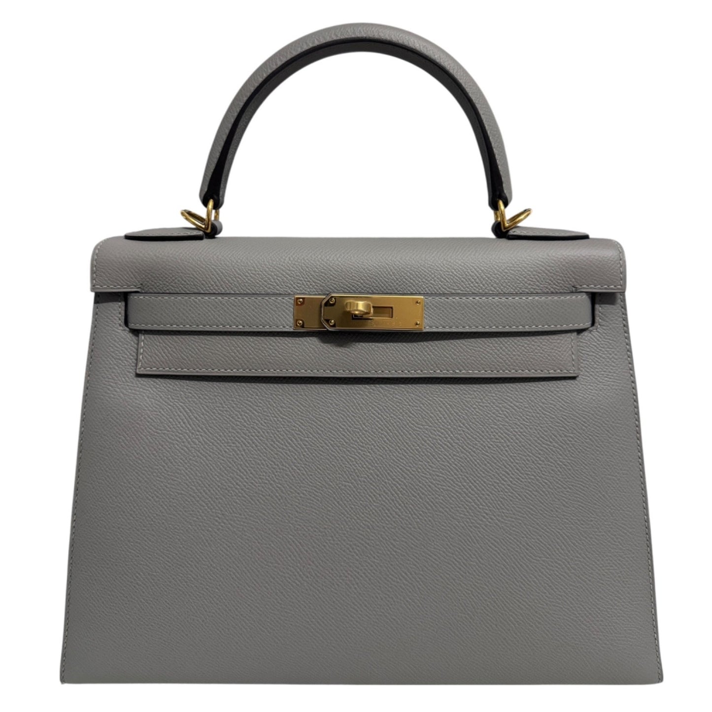 Hermes Kelly 28 Sellier Gris Mouette Gray Epsom Leather Gold Hardware RARE