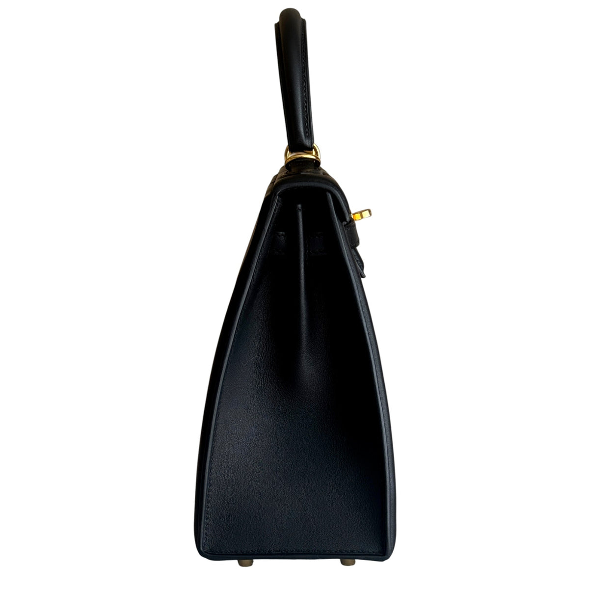 Hermes Kelly 25 Sellier Black Noir Padded Leather Gold Hardware Limited Edition
