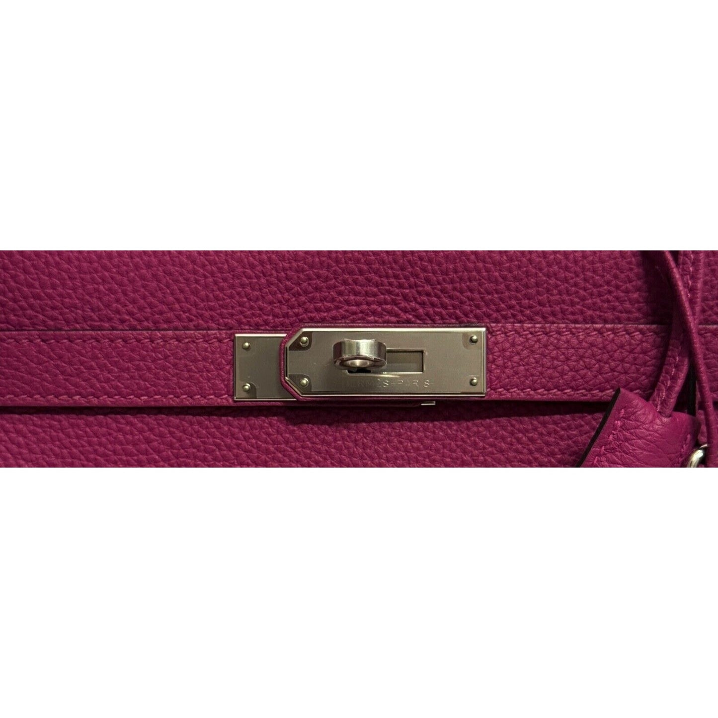 Hermes Kelly 28 Rose Pourpre Pink Purple Togo Leather Palladium Hardware