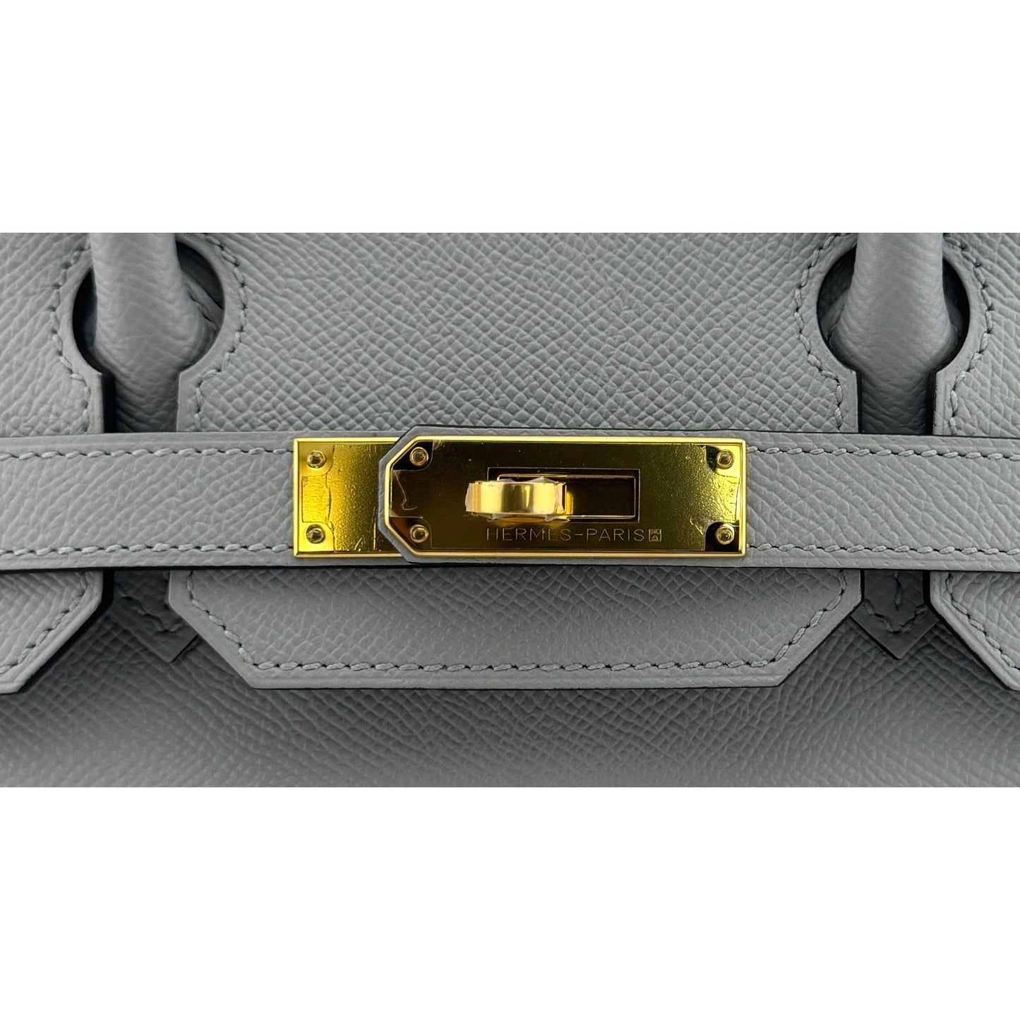 Hermes Birkin 30 Blue Glacier Gray Epsom Leather Gold Hardware RARE