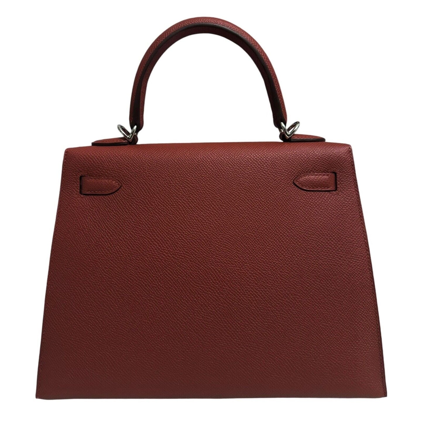 Hermes Kelly 25 Sellier Rouge Venetian Red Epsom Leather Palladium Hardware