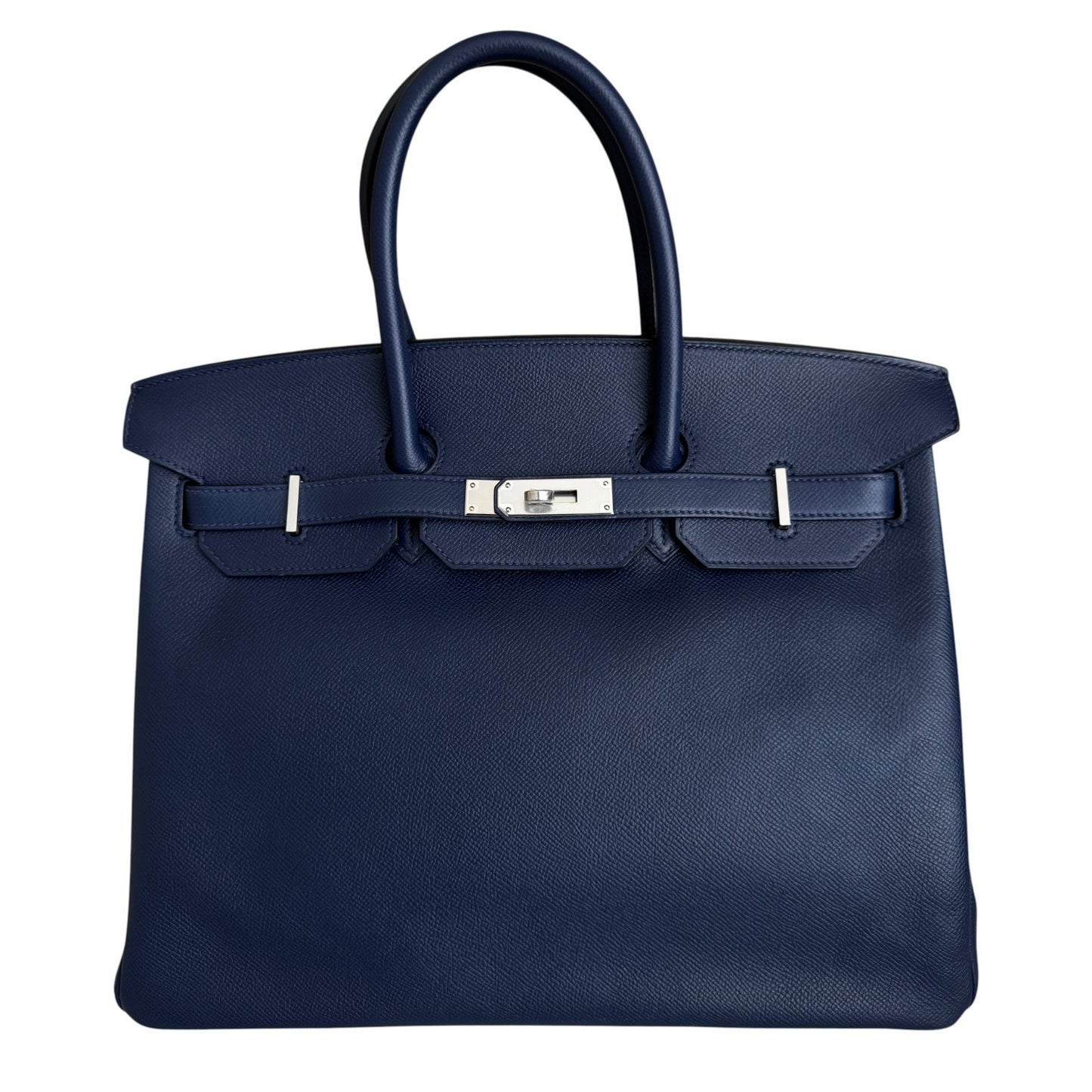 Hermes Birkin 35 Blue Sapphire Epsom Leather Palladium Hardware RARE