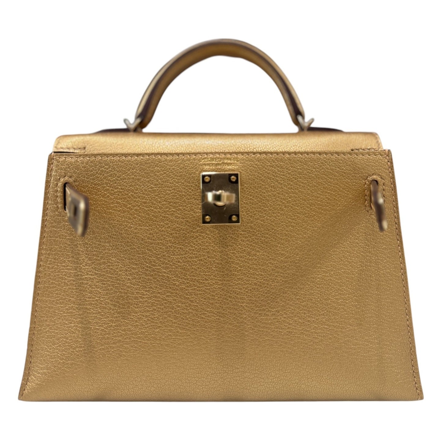 Hermès Kelly Mini 20 Dore Gold Chevre Chamkilight Permabrass Hardware RARE
