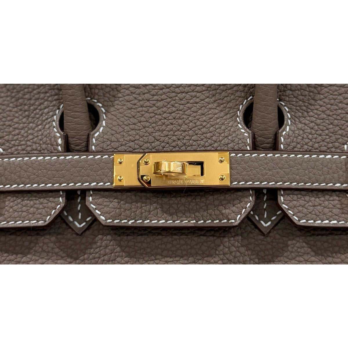 Hermes Birkin 25 Etoupe Gray Togo Leather Gold Hardware Handbag NEW