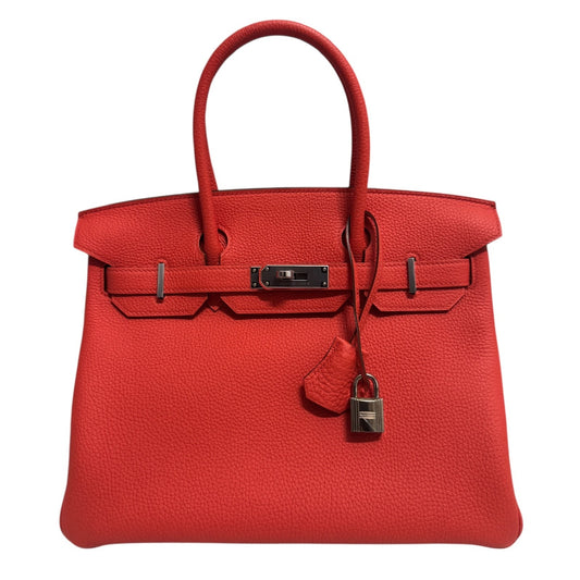 Hermes Birkin 30 Rouge Pivoine Red Togo Leather Palladium Hardware