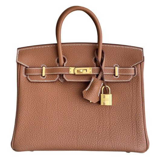 Hermes Birkin 25 Gold Tan Togo Leather Gold Hardware
