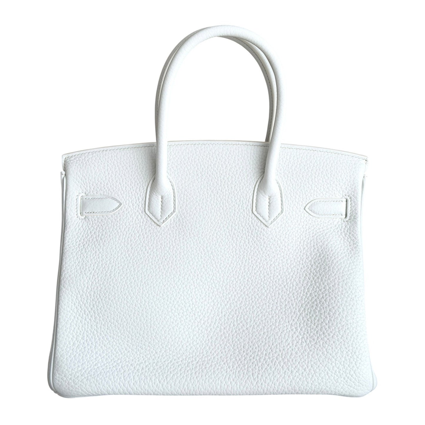 Hermes Birkin 30 White Blanc Togo Leather Gold Hardware Handbag