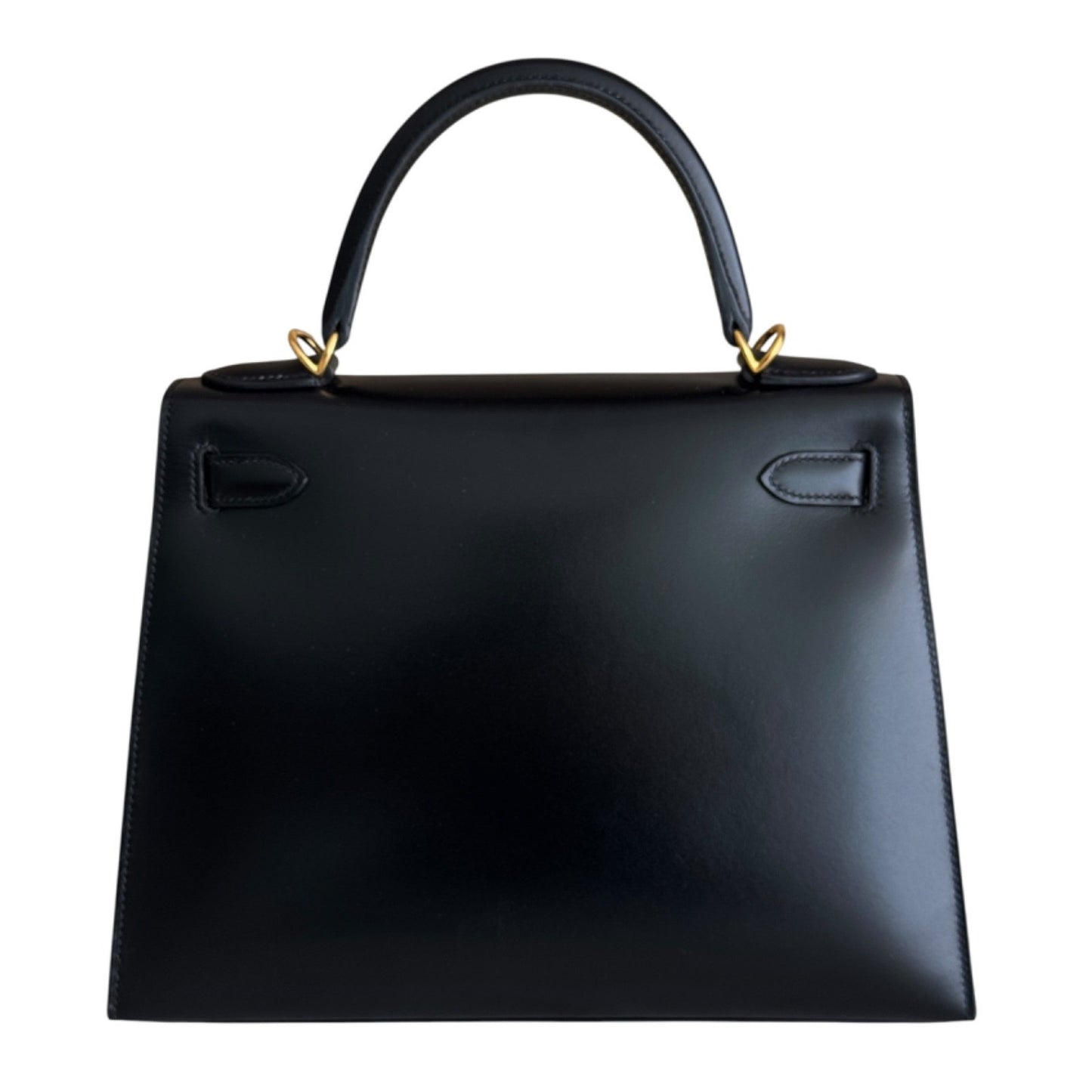 Hermes Kelly 28 Sellier Black Noir Box Leather Gold Hardware RARE
