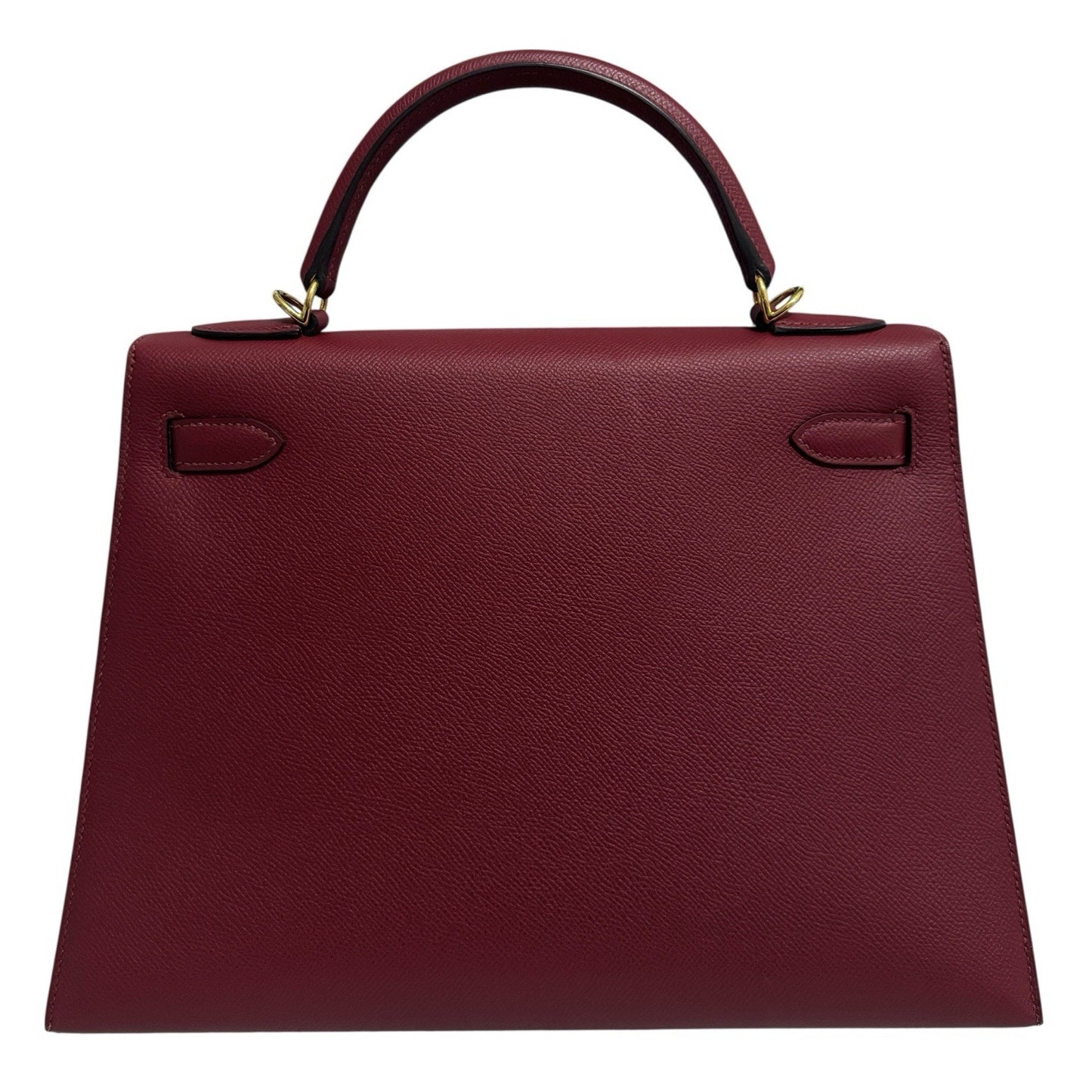 Hermes Kelly 32 Sellier Rouge Grenat Red Leather Gold Hardware
