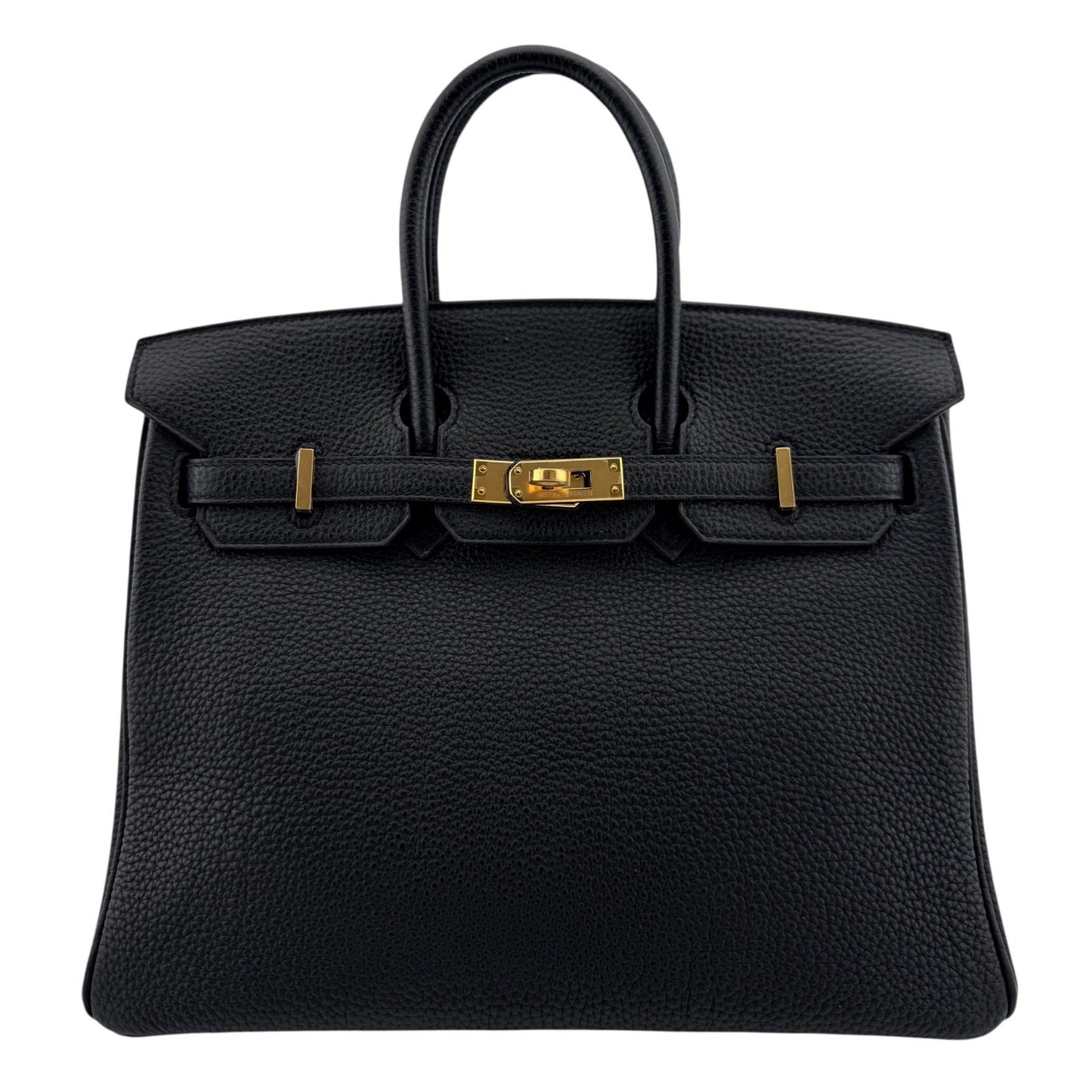 Hermes Birkin 25 Black Noir Togo Leather Gold Hardware Handbag