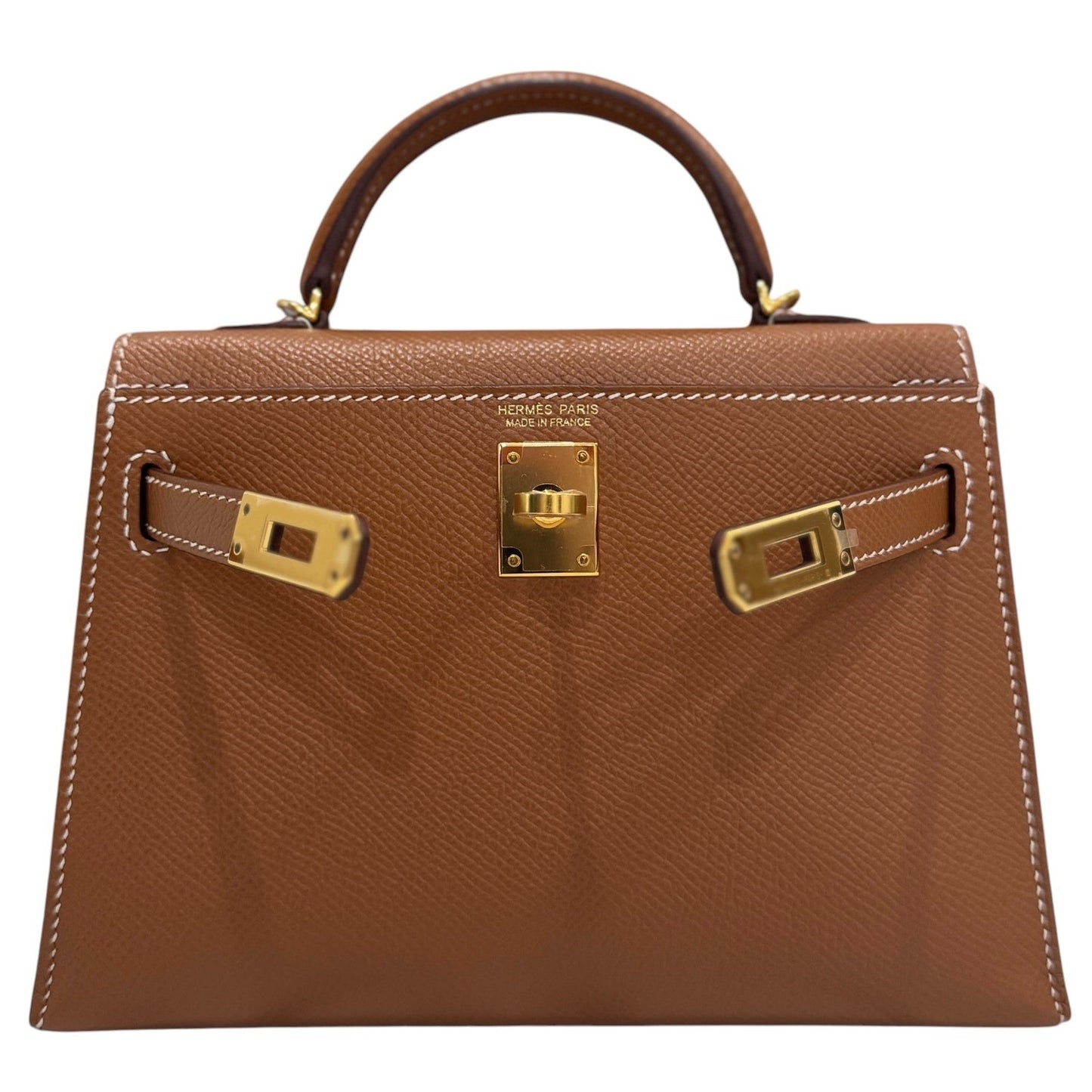 Hermes Kelly Mini 20 Gold Tan Epsom Leather Gold Hardware
