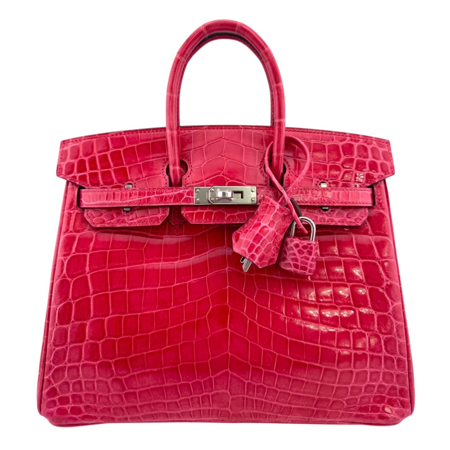 Hermes Birkin 25 Rose Extreme Pink Niloticus Crocodile Leather Palladium Hardwar