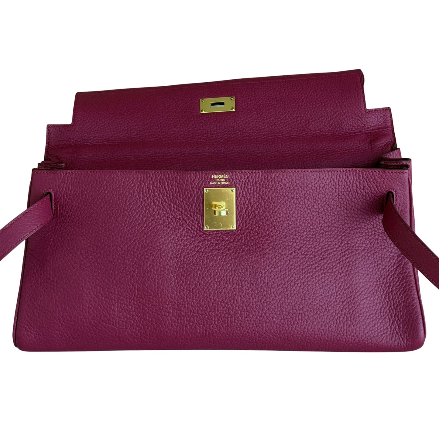 Hermes Birkin Shoulder JPG 42 Fringe Ruby Red Leather Gold Hardware RARE