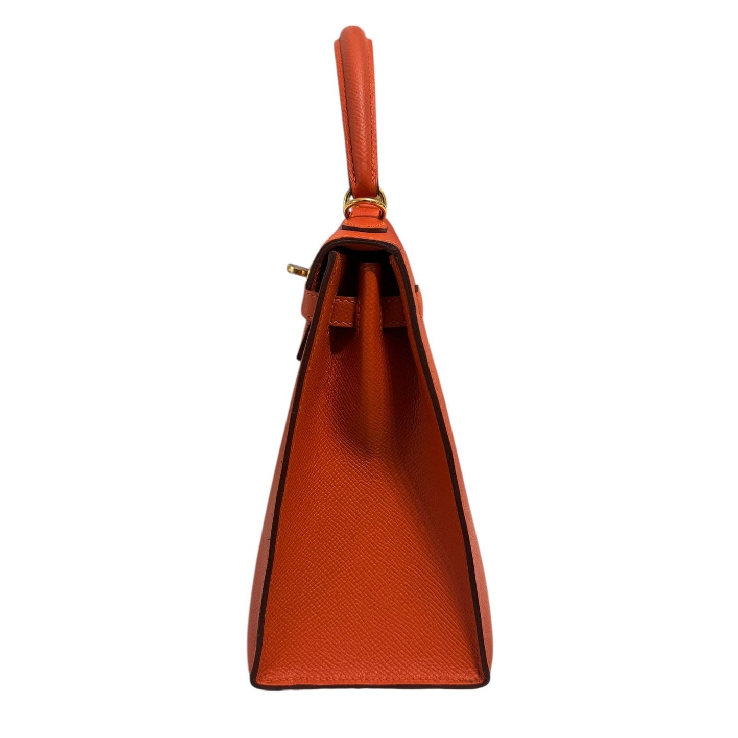 Hermes Kelly 25 Sellier Feu Orange Epsom Leather Gold Hardware