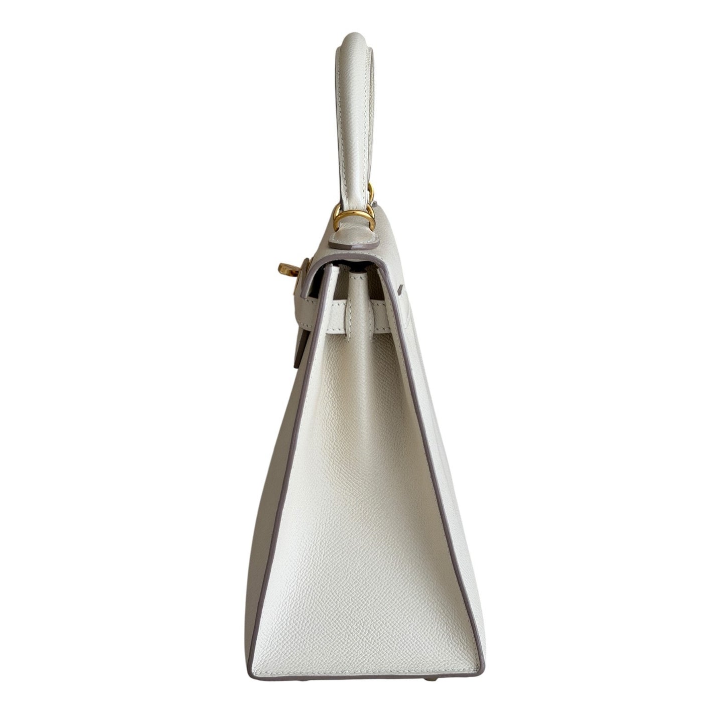 Hermes Kelly 28 Sellier Craie Cream White Epsom Leather Gold Hardware