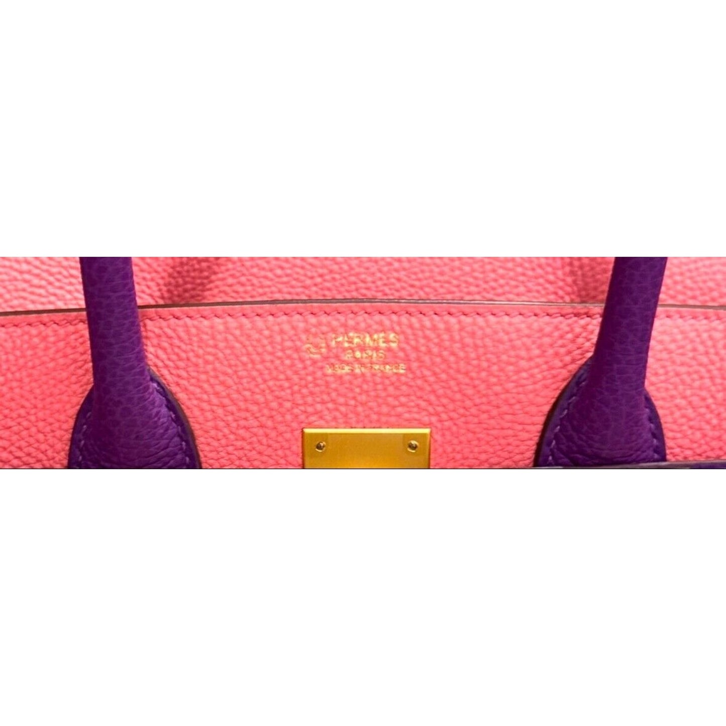 Hermes Birkin 30 Special Order Pink Rose Lipstick & Anemone Purple Brushed Gold