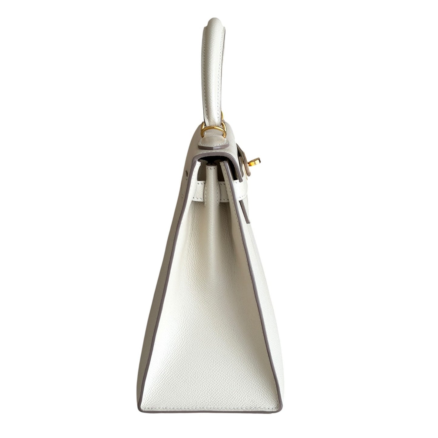 Hermes Kelly 28 Sellier Craie Cream White Epsom Leather Gold Hardware