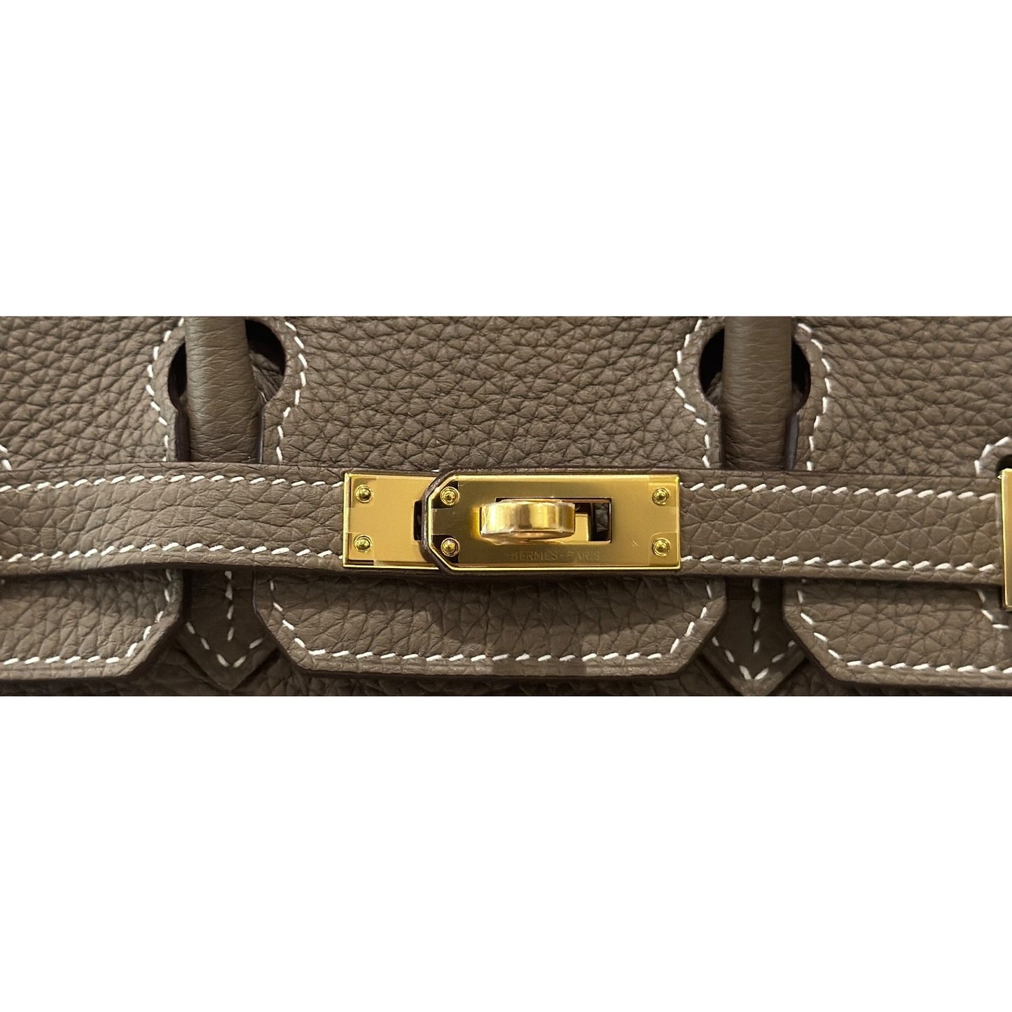 Hermes Birkin 25 Etoupe Gray Togo Leather Gold Hardware Handbag